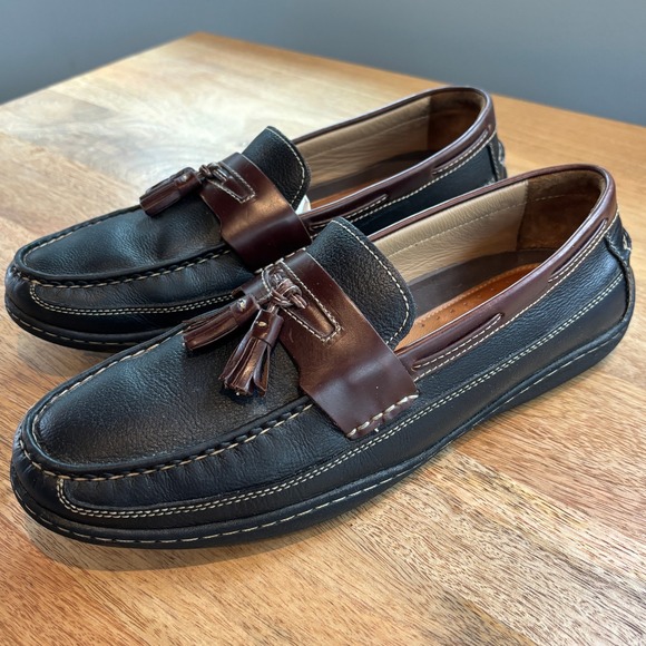 Johnston & Murphy Other - Johnston & Murphy Loafers Mens 11M Sheepskin Leather TasselSlip On 2 Toned Shoe